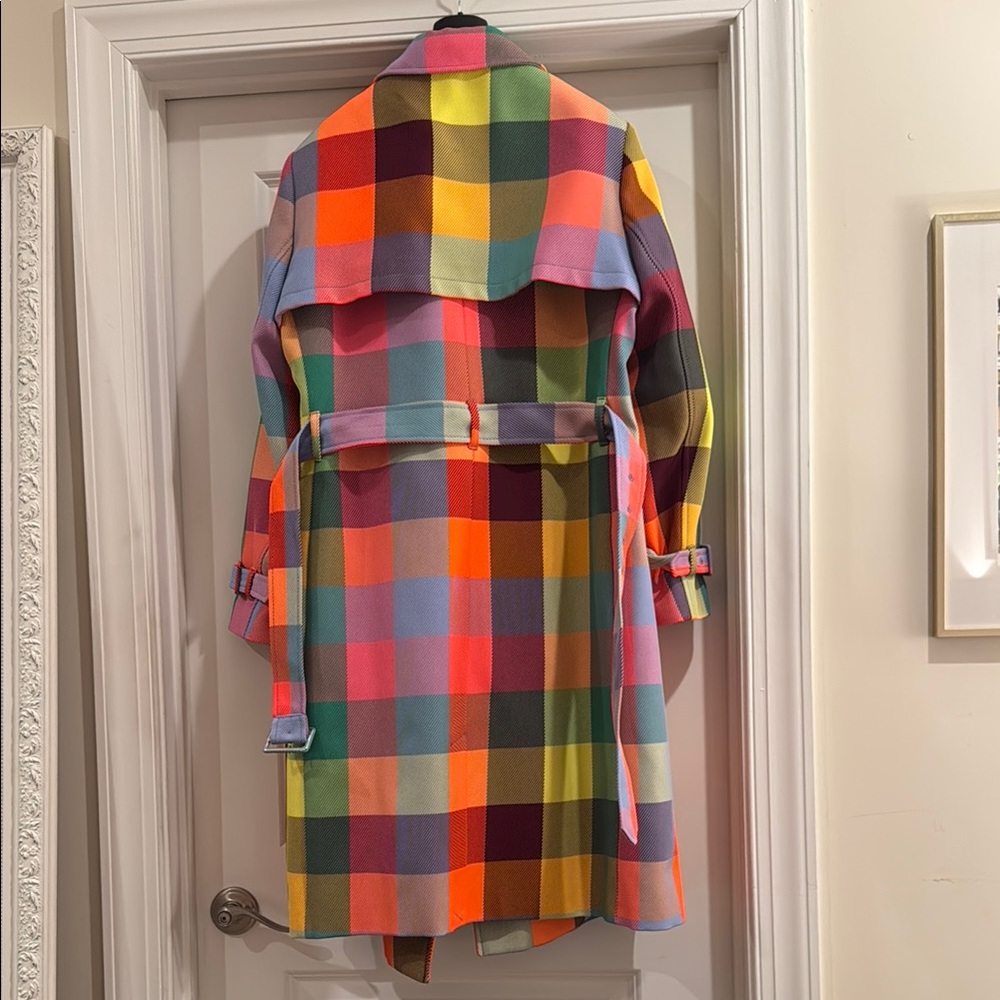 NWT Boden Viral Neon Checkered Trench - Picture 3 of 5